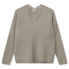 Mos Mosh Thora V-neck Strik, Feather Gray 